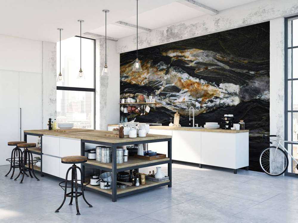 Zwart marmer met reliëf