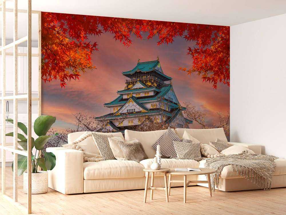 Osaka kasteel door de bomen