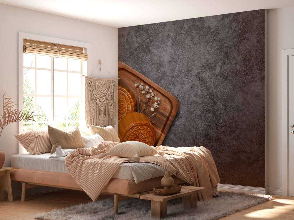 Maan koeken op een zwart aanrecht