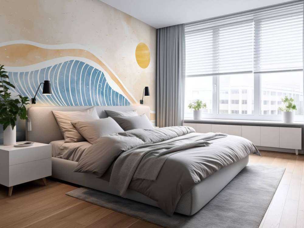 Blauwe golven voor de zon