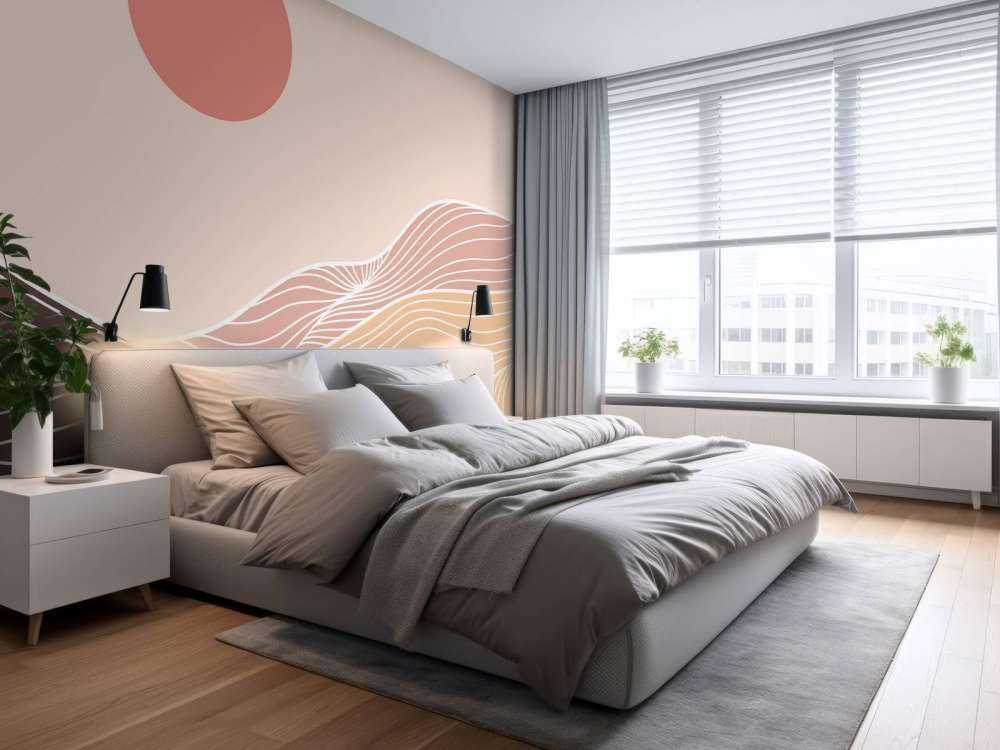 Lineart bergen met de zon