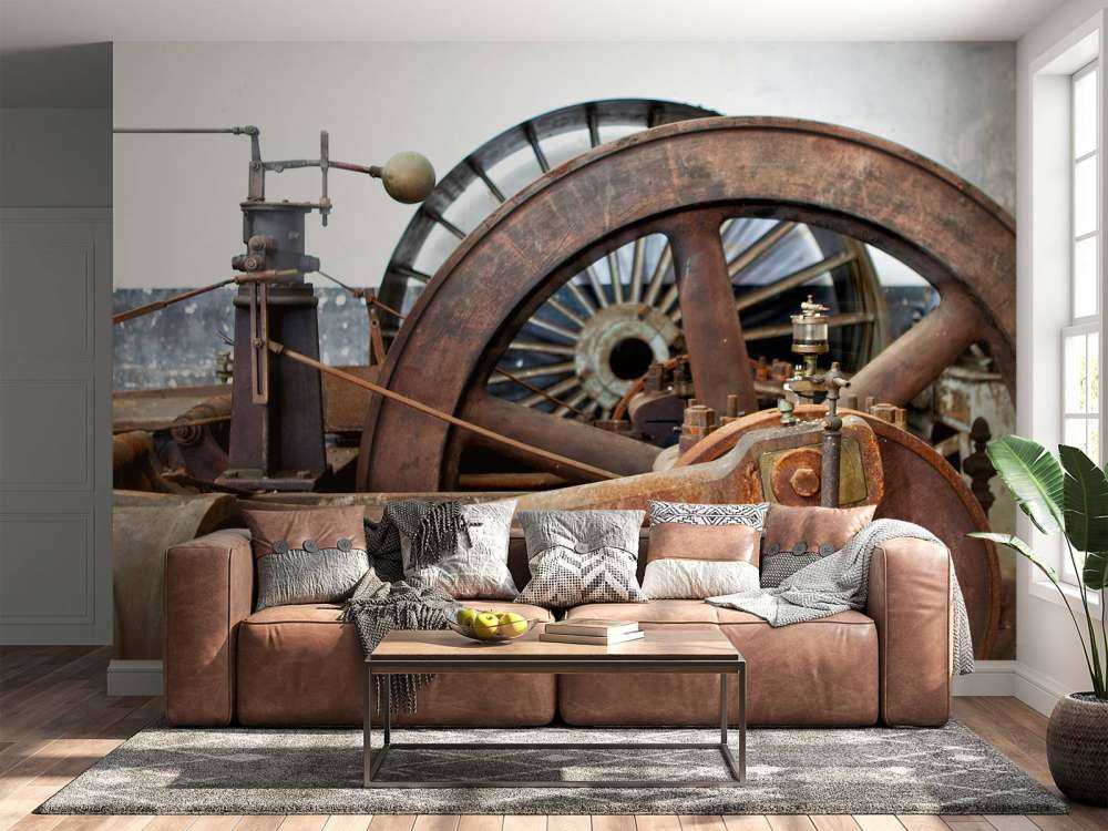 Deel van een aandrijflijn van een stoommachine  (B) 