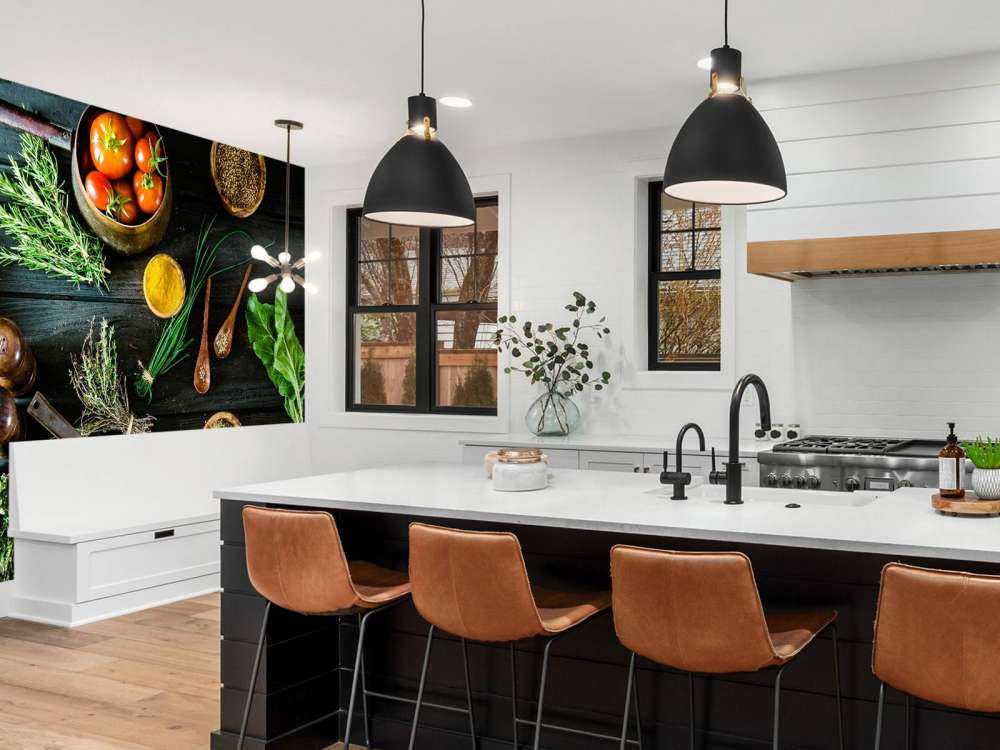 groenten en kruiden op hout