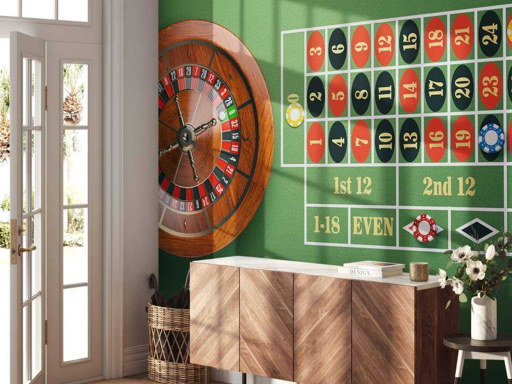 Roulette op een groene tafel