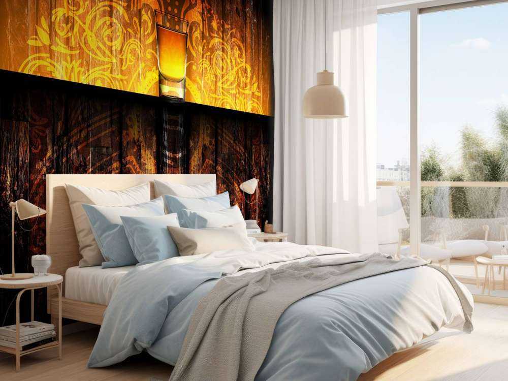 Shotje met een houten achtergrond