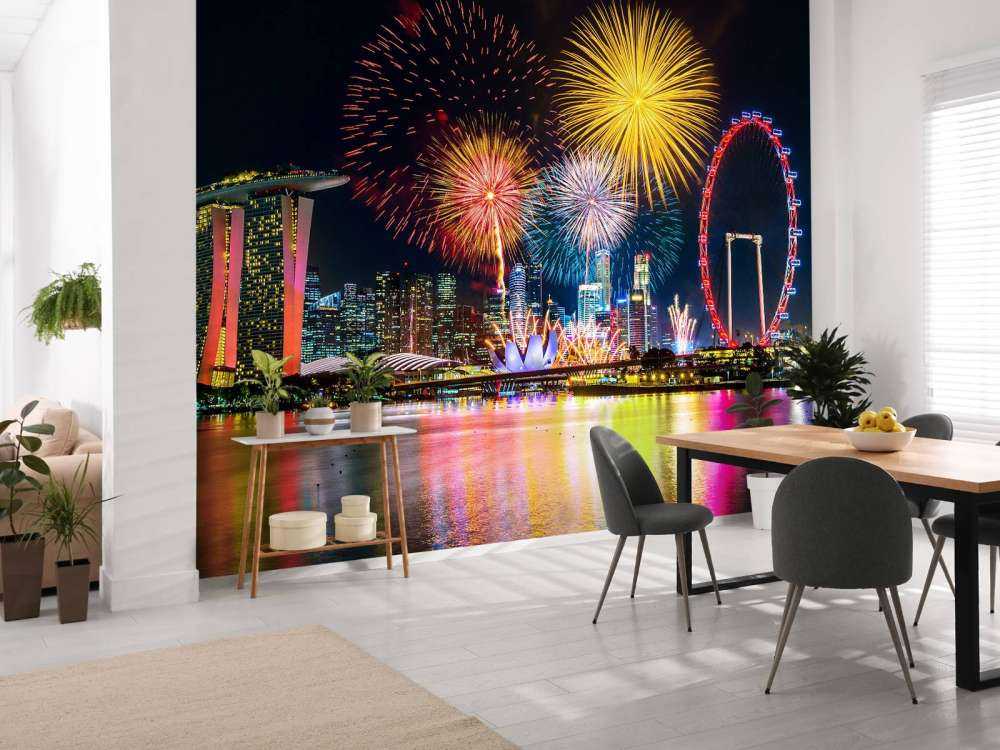 Vuurwerkshow in Singapore