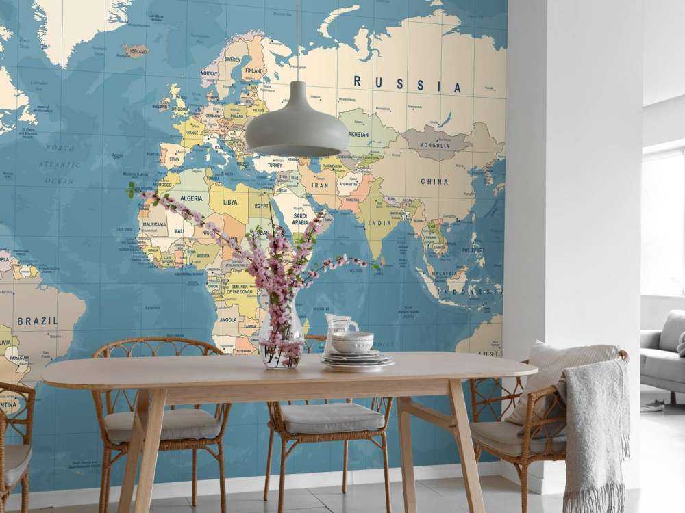 Wereldkaart met namen