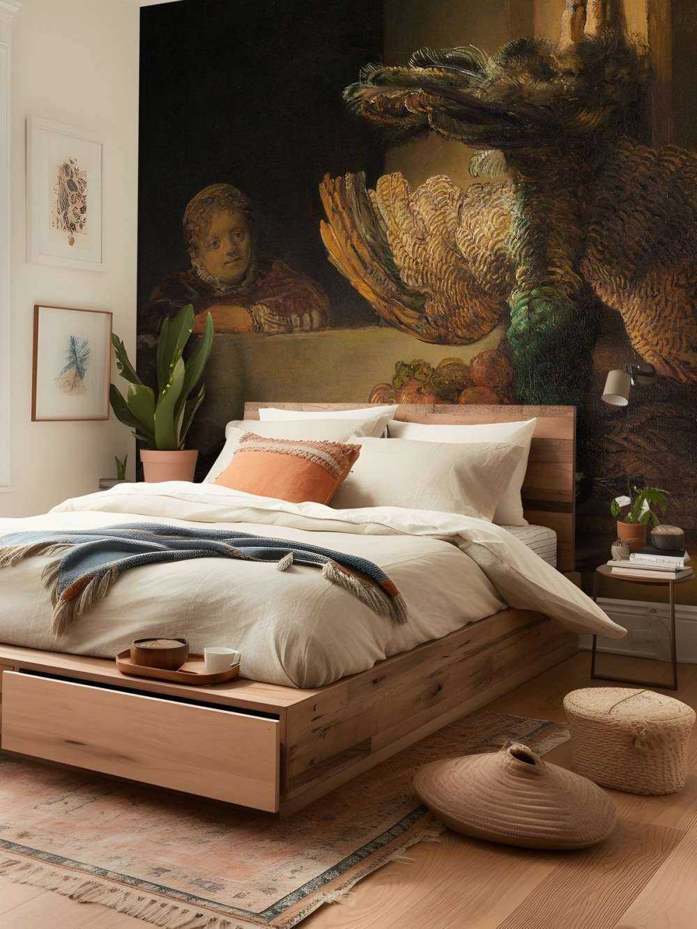 Stilleven met pauwen