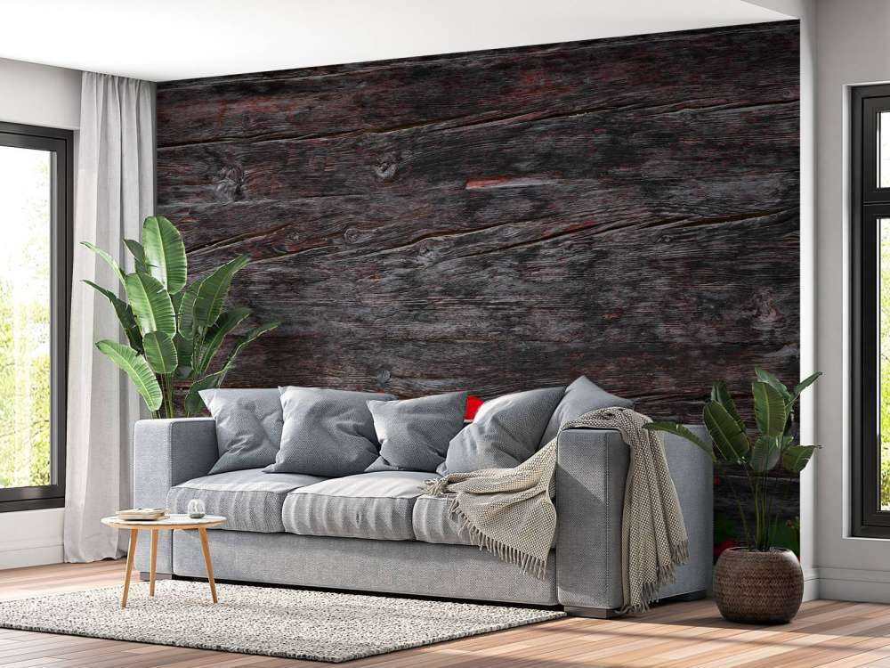 Verweerd hout met bloemen