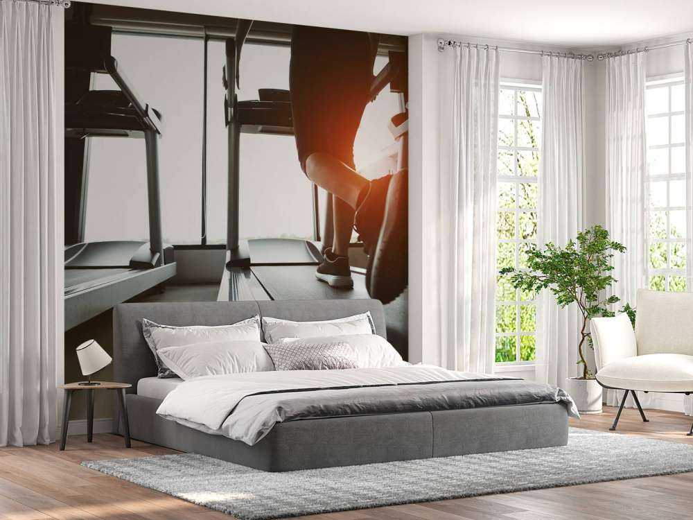 Loopbanden met zonlicht erop