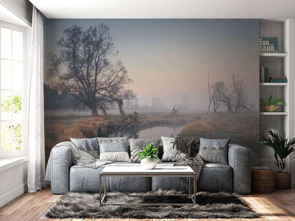 Natuurgebied in de vroege ochtend