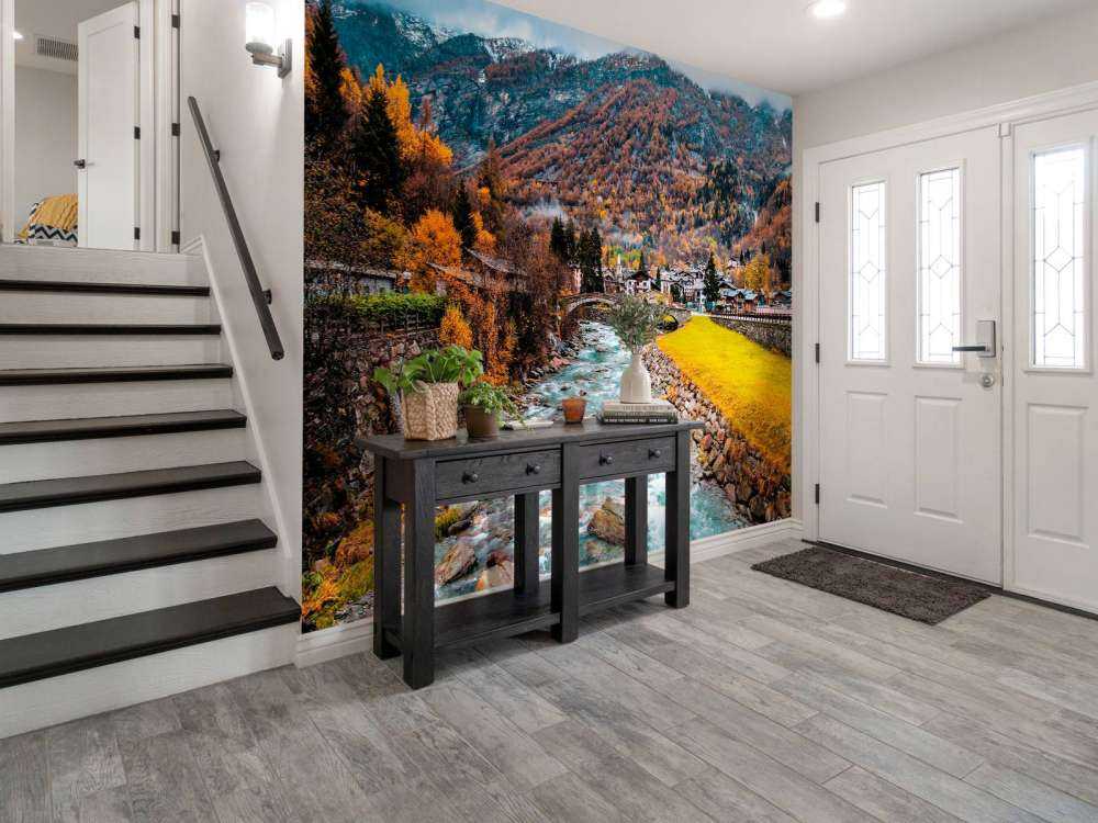 Rivier langs een dorpje