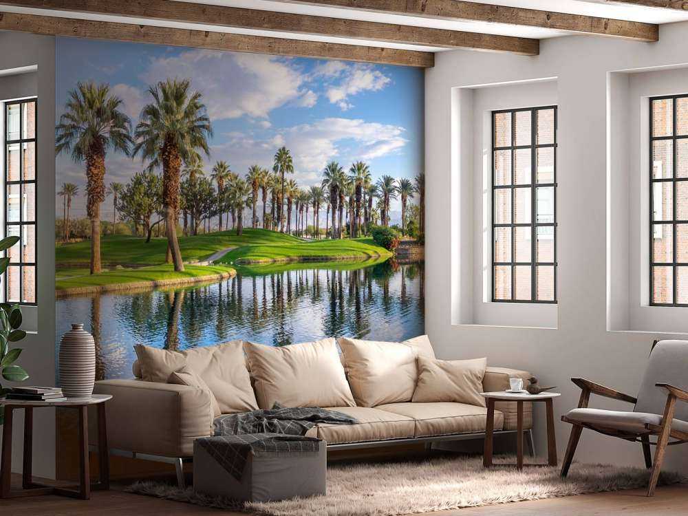 Palmbomen op een golfbaan
