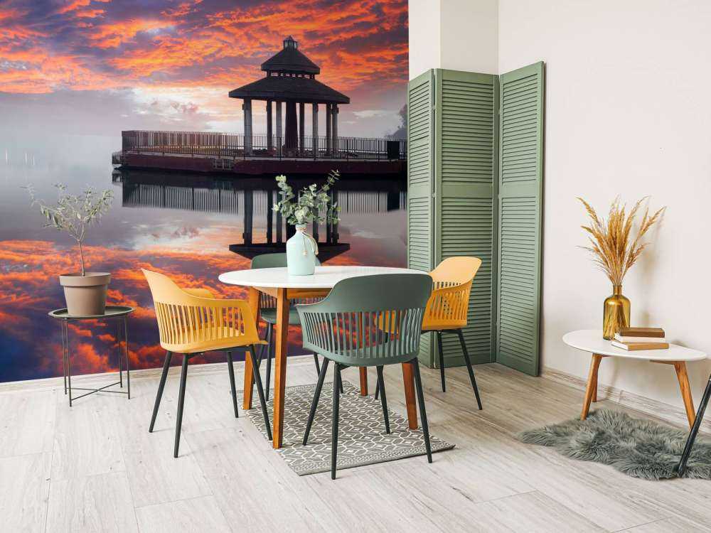 Sun Moon Lake in Taiwan bij zonsondergang