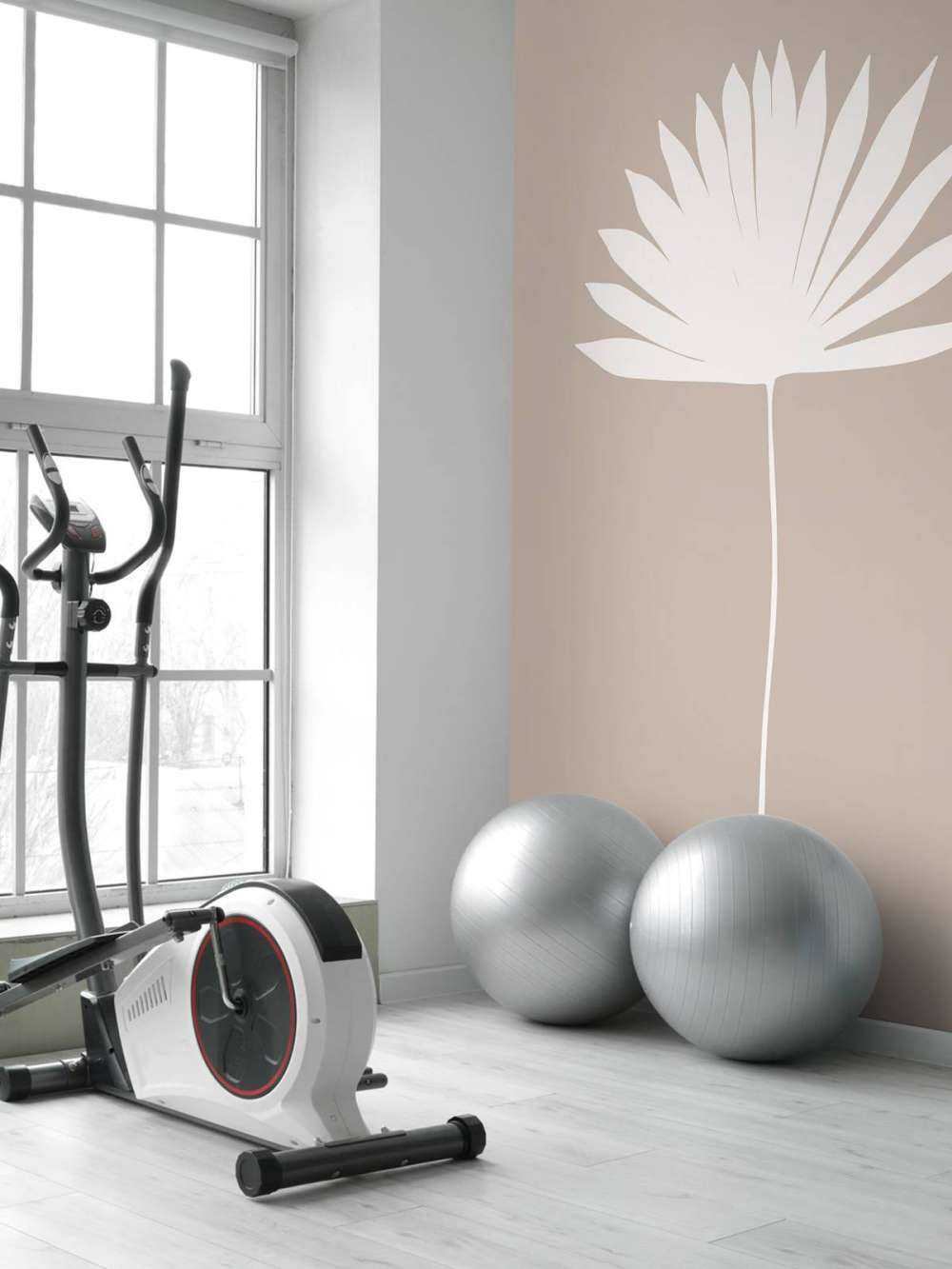 Minimalistische plant op roze achtergrond