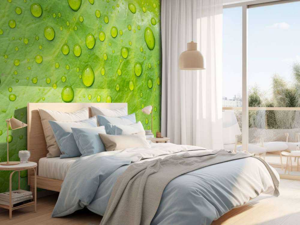 Blad met waterdruppels