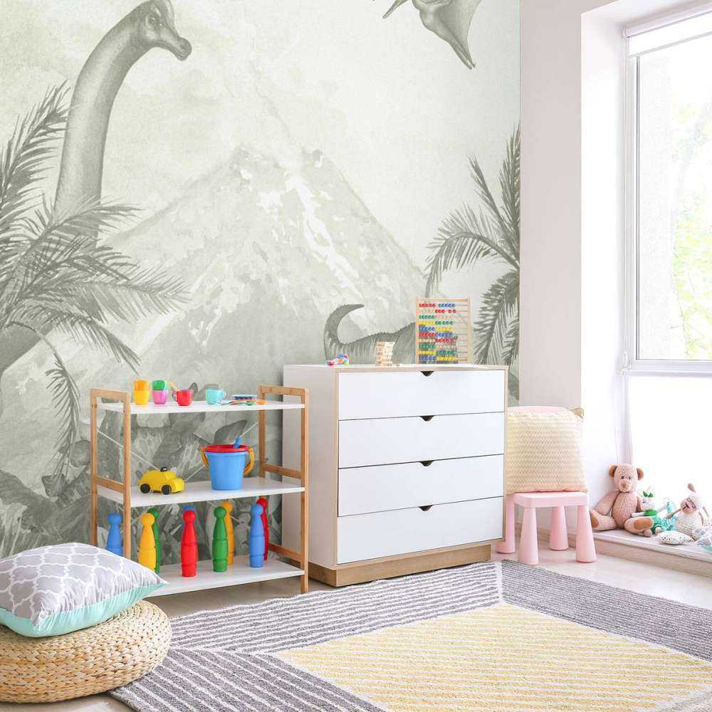 Verschillende dino's in groen