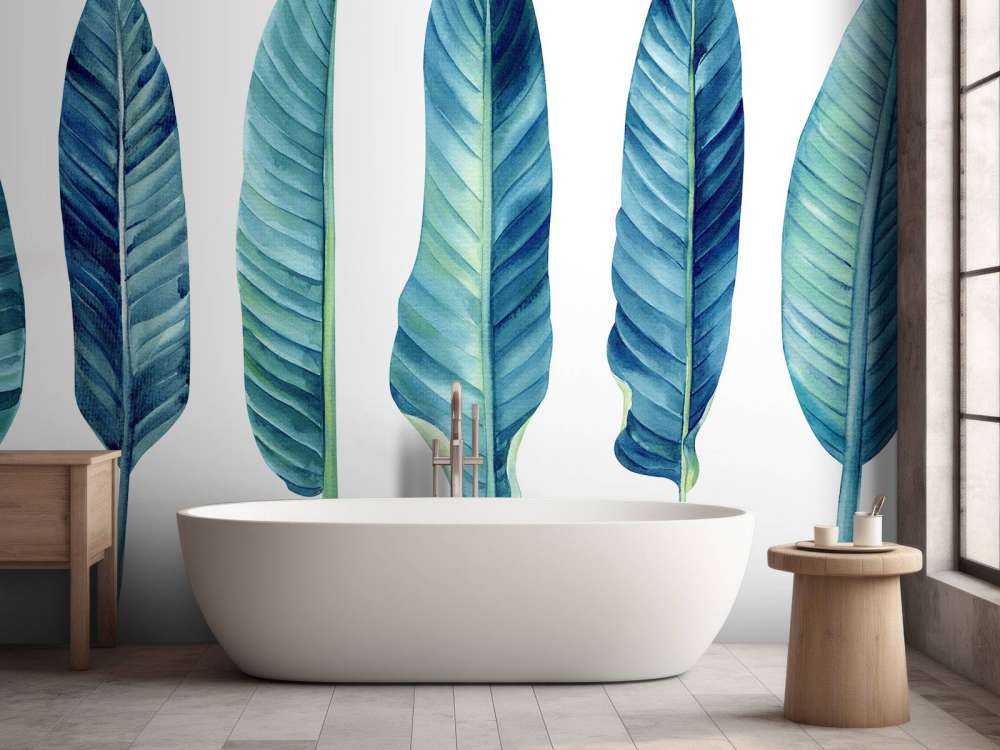 Tropische bladeren op een witte achtergrond