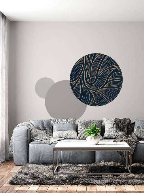 Art deco bloemen blauw