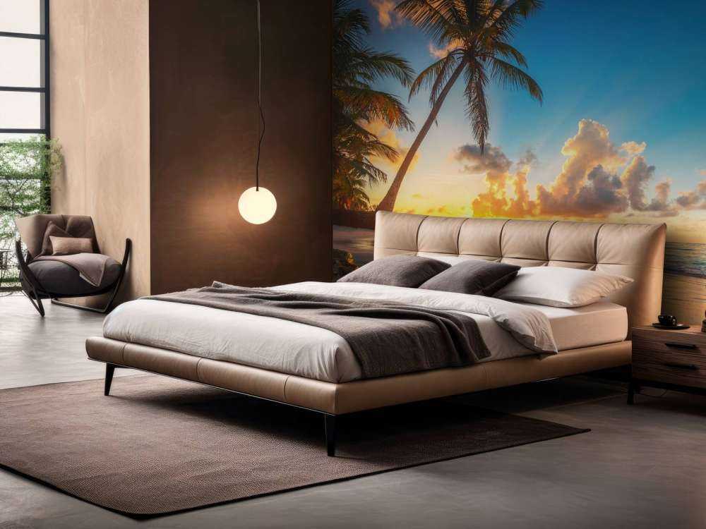 Tropisch strand bij zonsondergang