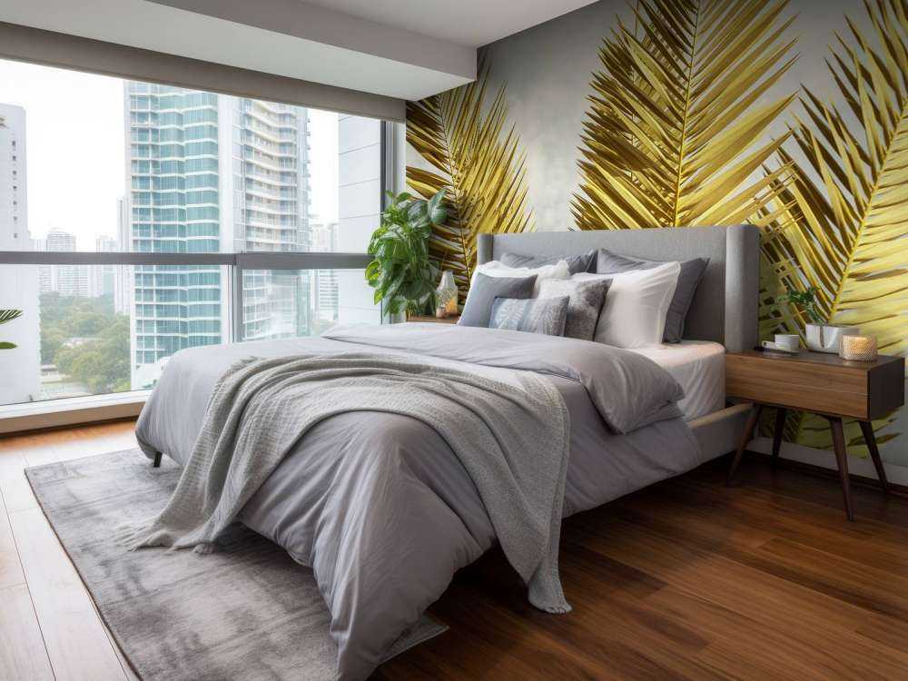 Gele palmboom bladeren