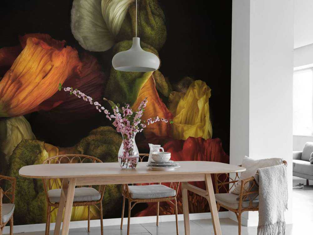 Samengestelde ontluikende klaprozen