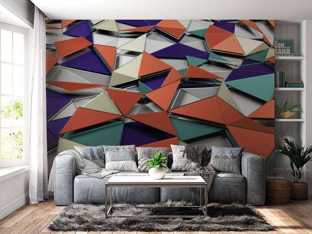 3D weergave van gekleurde driehoeken