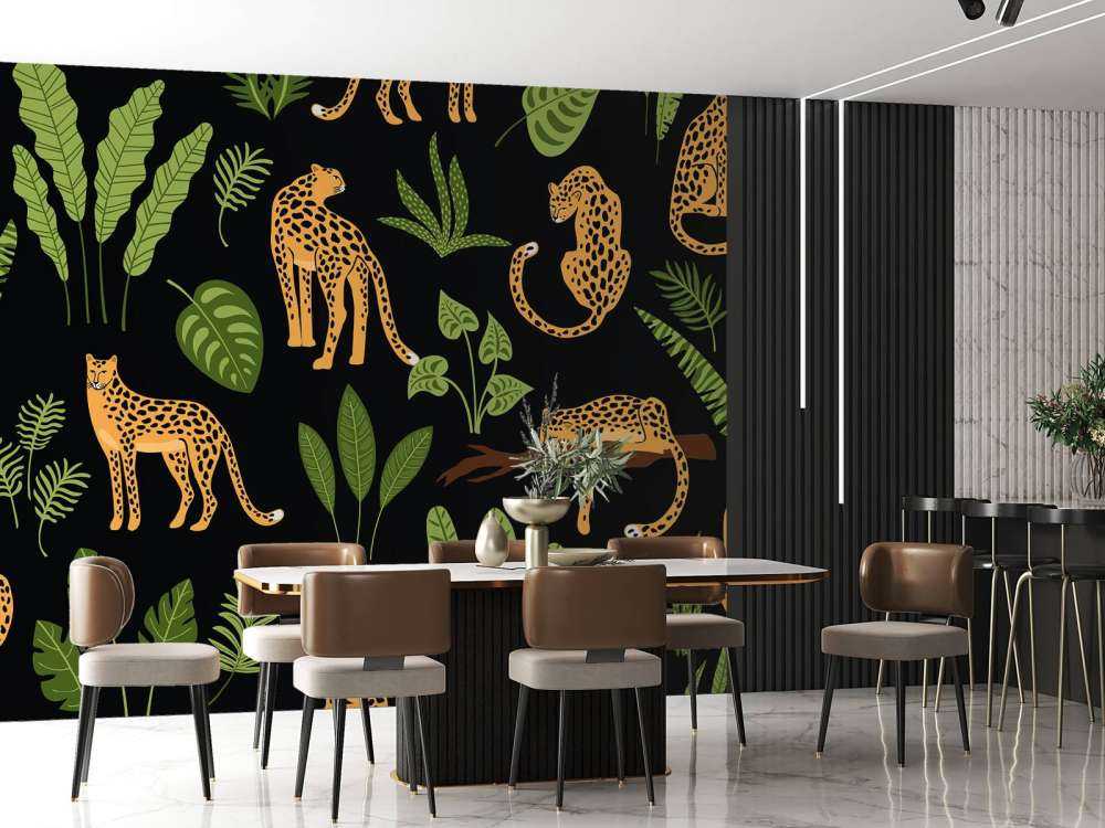 Luipaard Patroon met bladeren