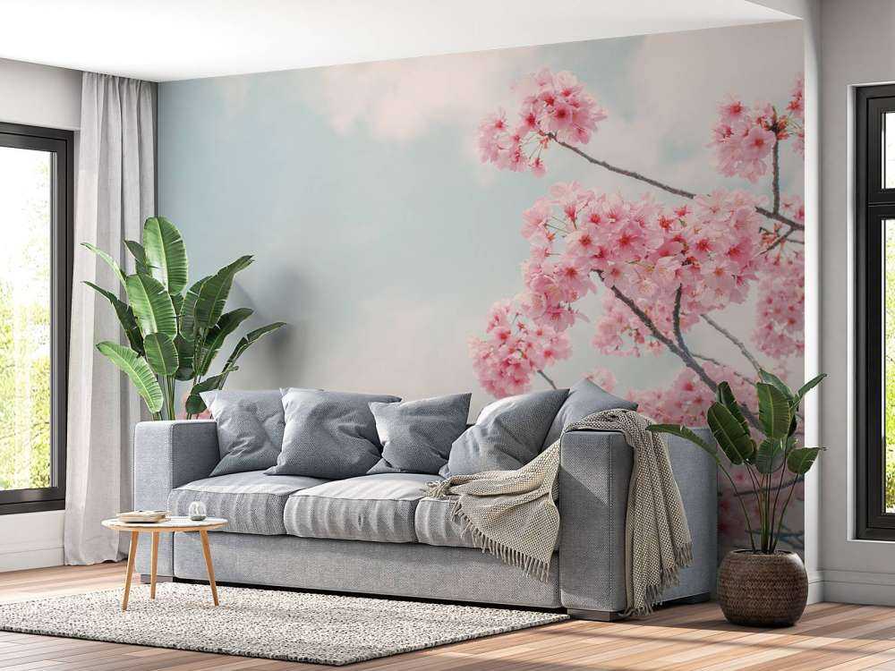 Bloesem met wolken op achtergrond