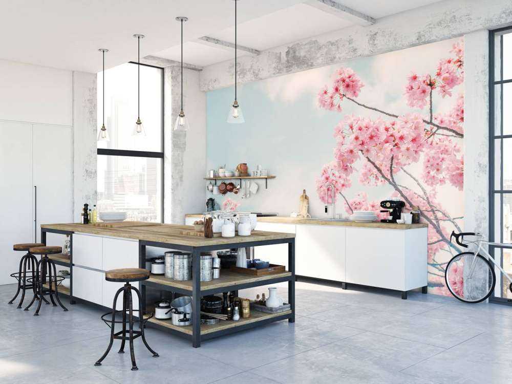 Bloesem met wolken op achtergrond