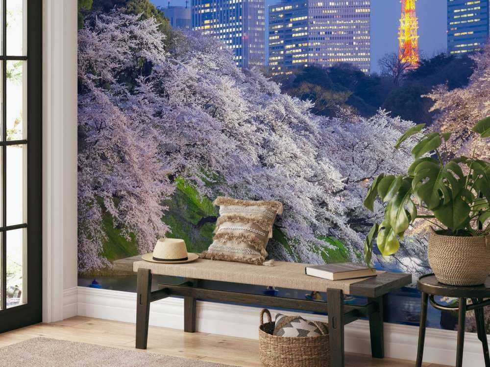 Sakura kersenbloesem met de Tokyo Tower op de achtergrond