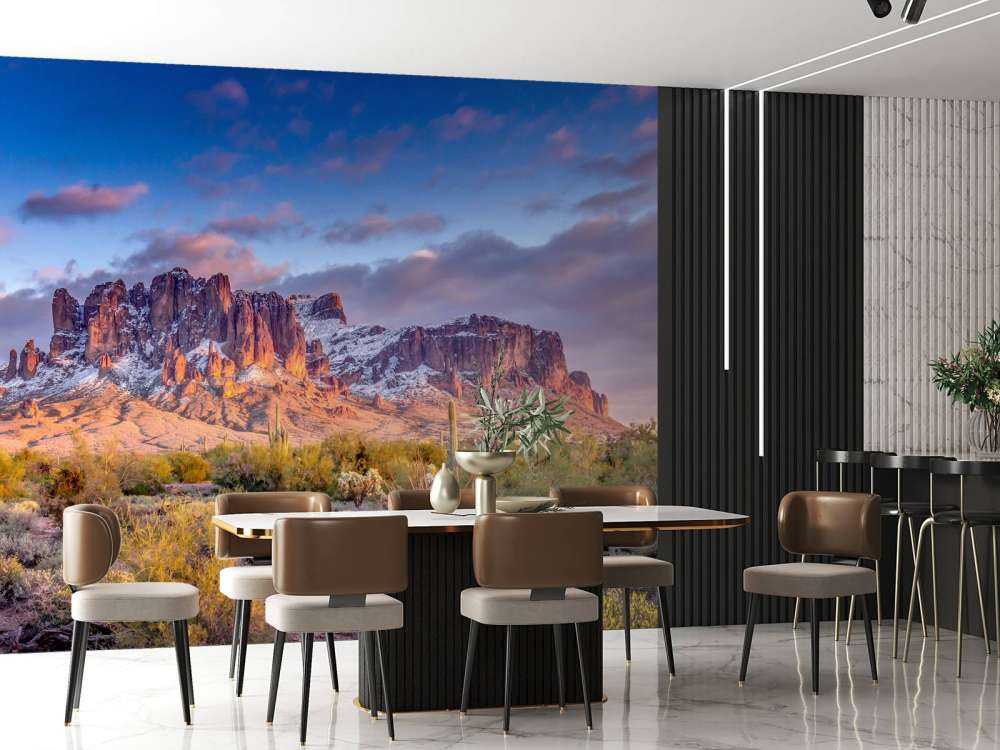 Cactus in een berglandschap