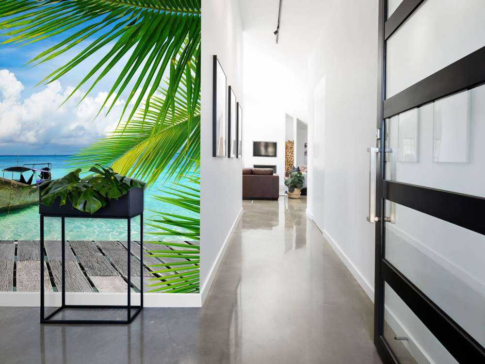 Boot en een palmboom