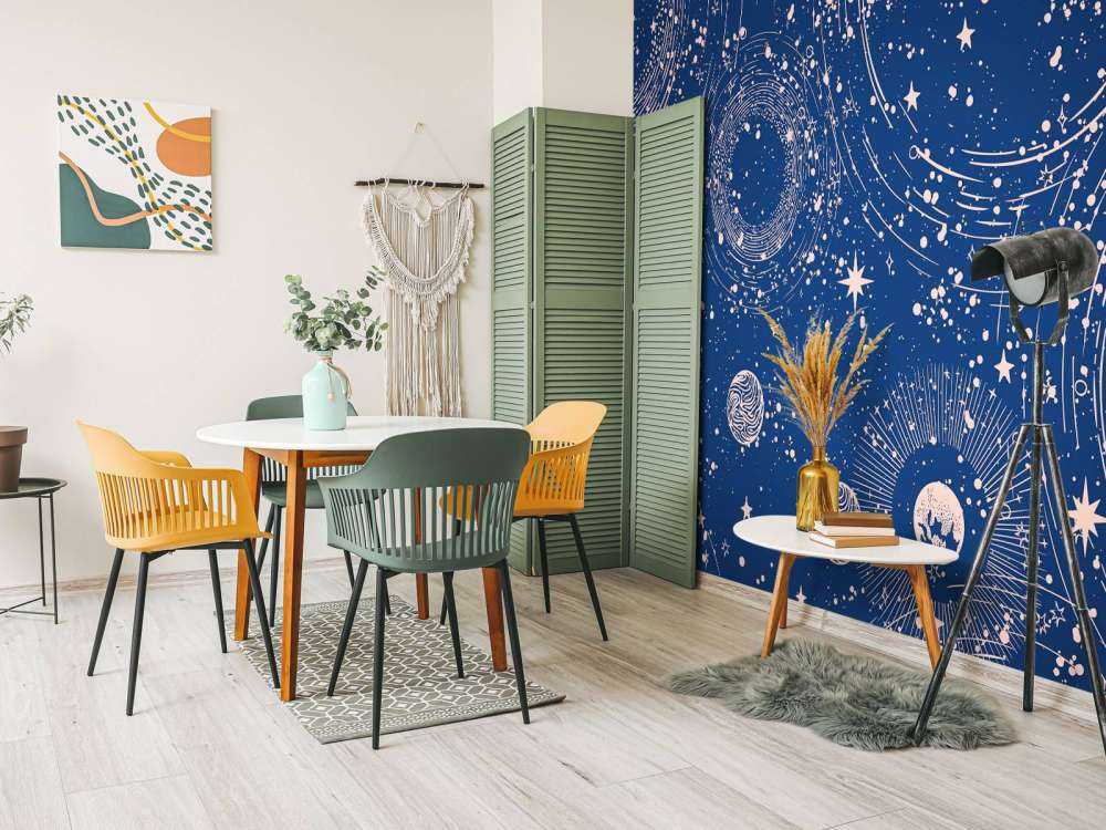 Planetenregen in middernachtblauw