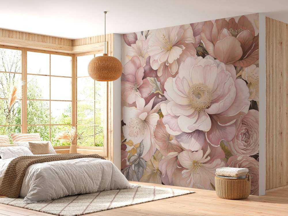 Romantische bloemen in poederroze