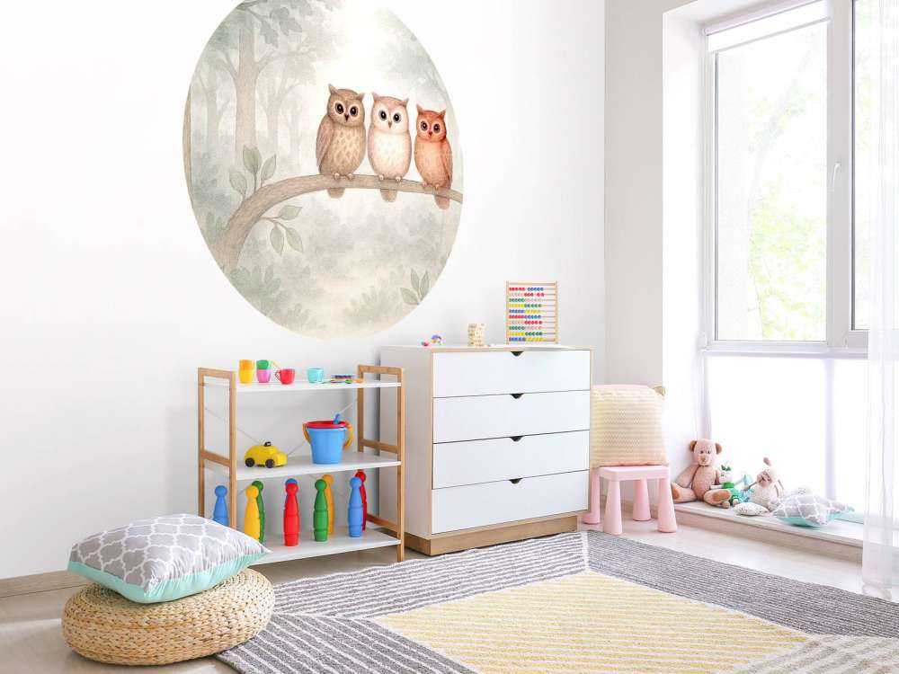 Drie uiltjes in het bos