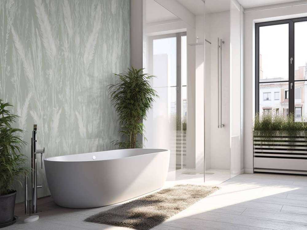 Wall of field grasses - green