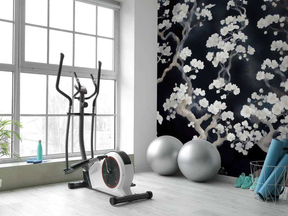 Wonderful blooming forest - black