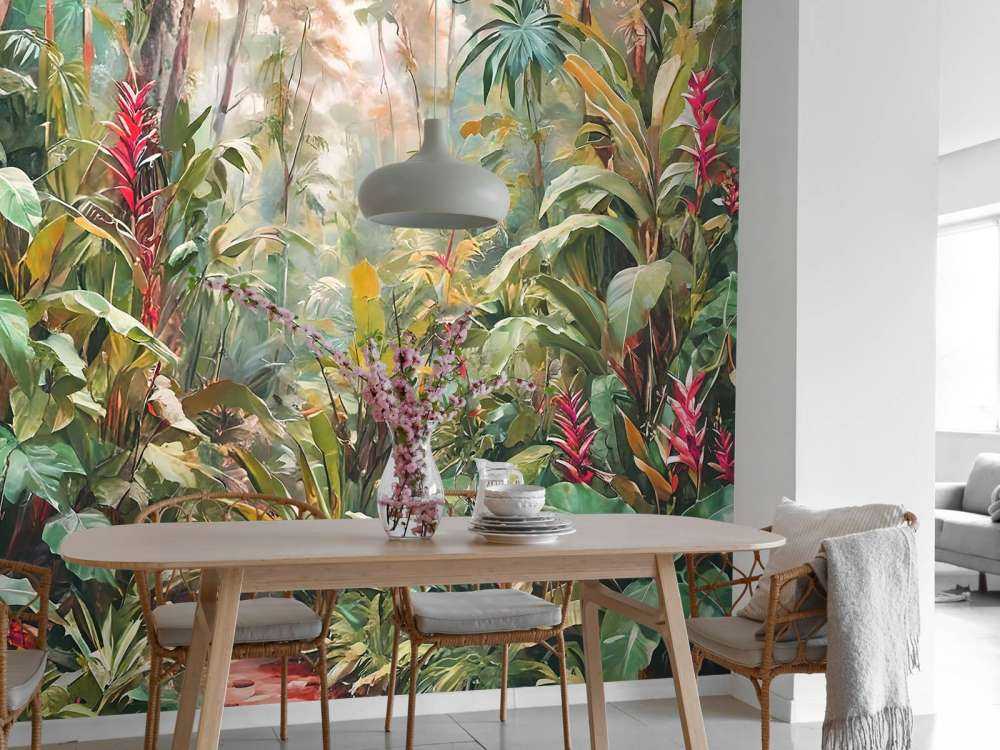 Ochtendlucht boven tropisch pad