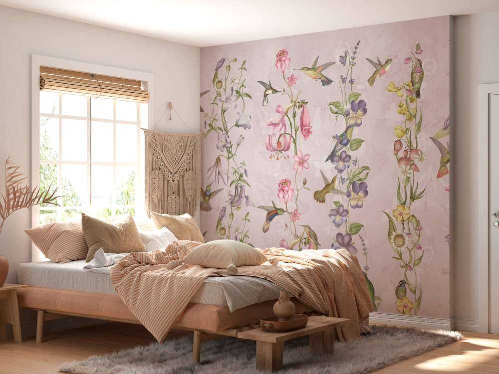 Weadow and Garden Flowers Pink