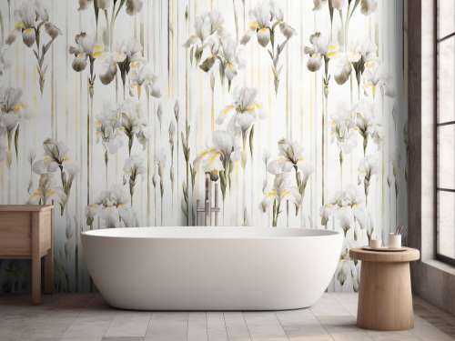Irises and Stripes Seamless Sepia