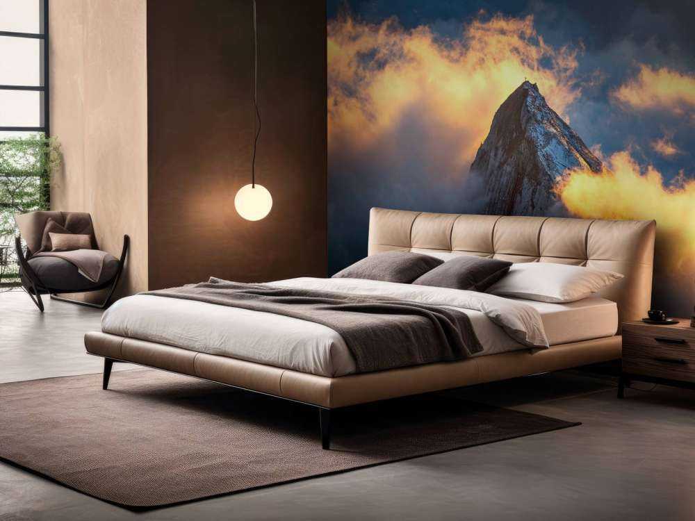 Bergtop in vurige wolkenzee