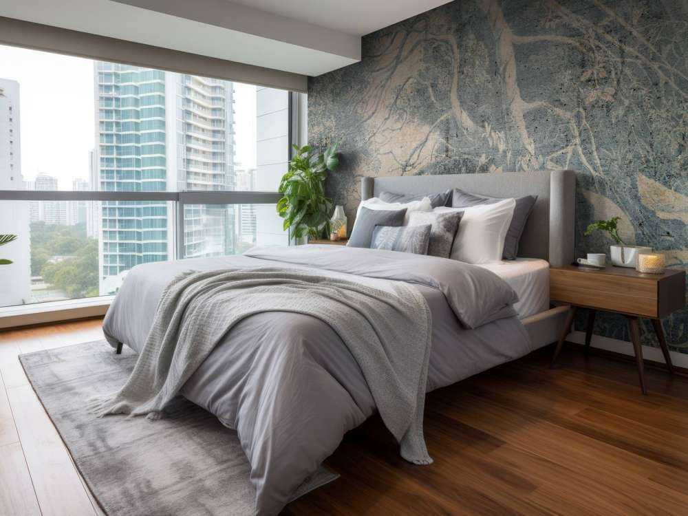 Blauwe tropen in verweerd linnen