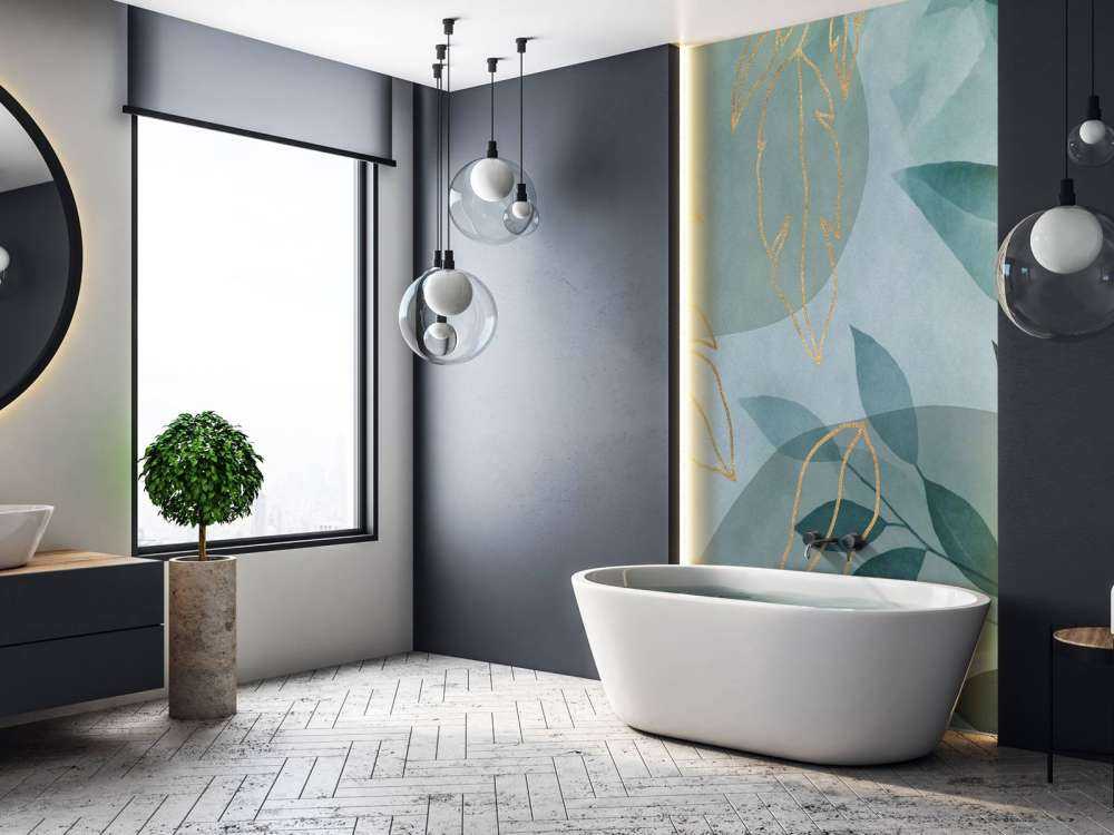 Leafy Elegance Modern Nature Art Teal