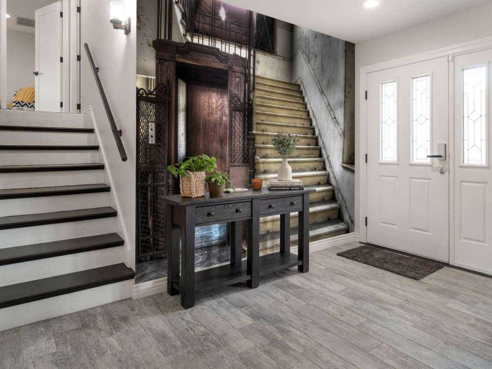 Verlaten houten kooilift