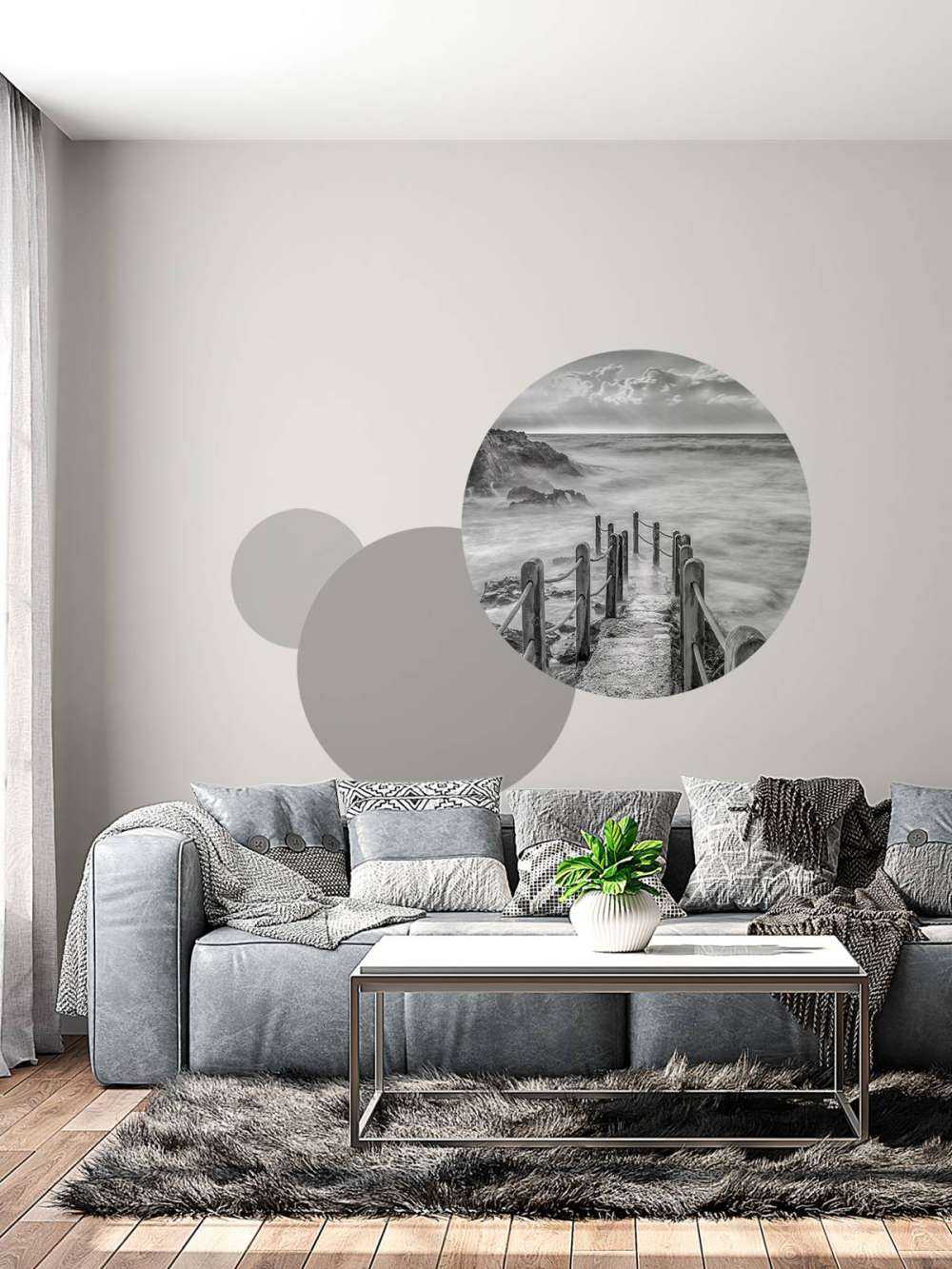 Houten brug naar mist