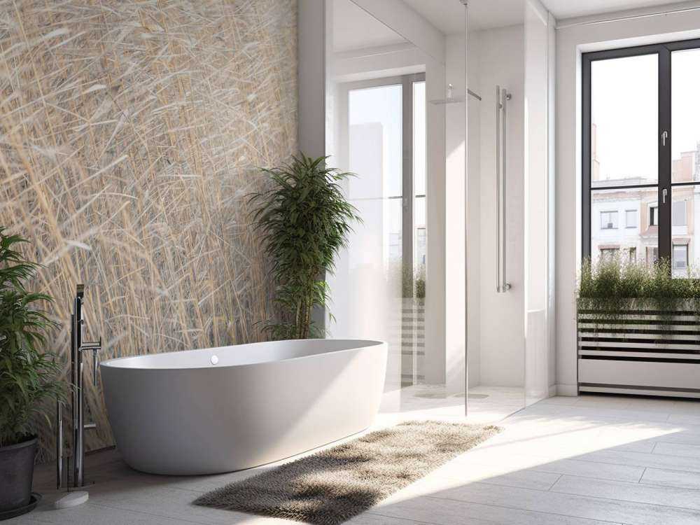 Brown reeds growing in water