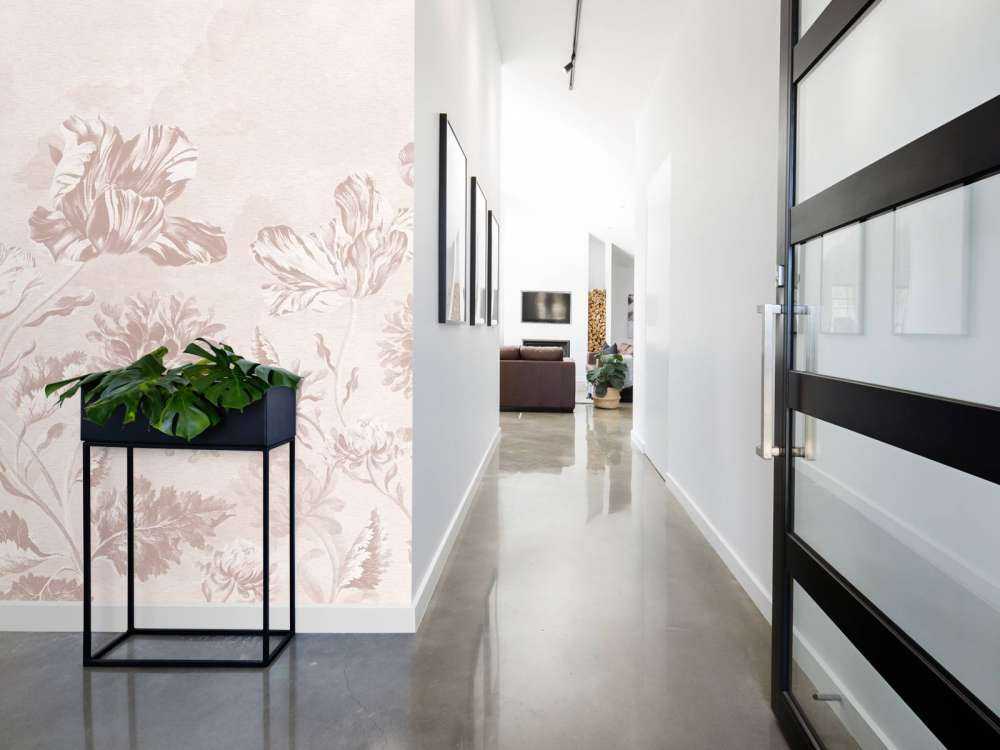 Baroque bloemen landschap - poeder roze