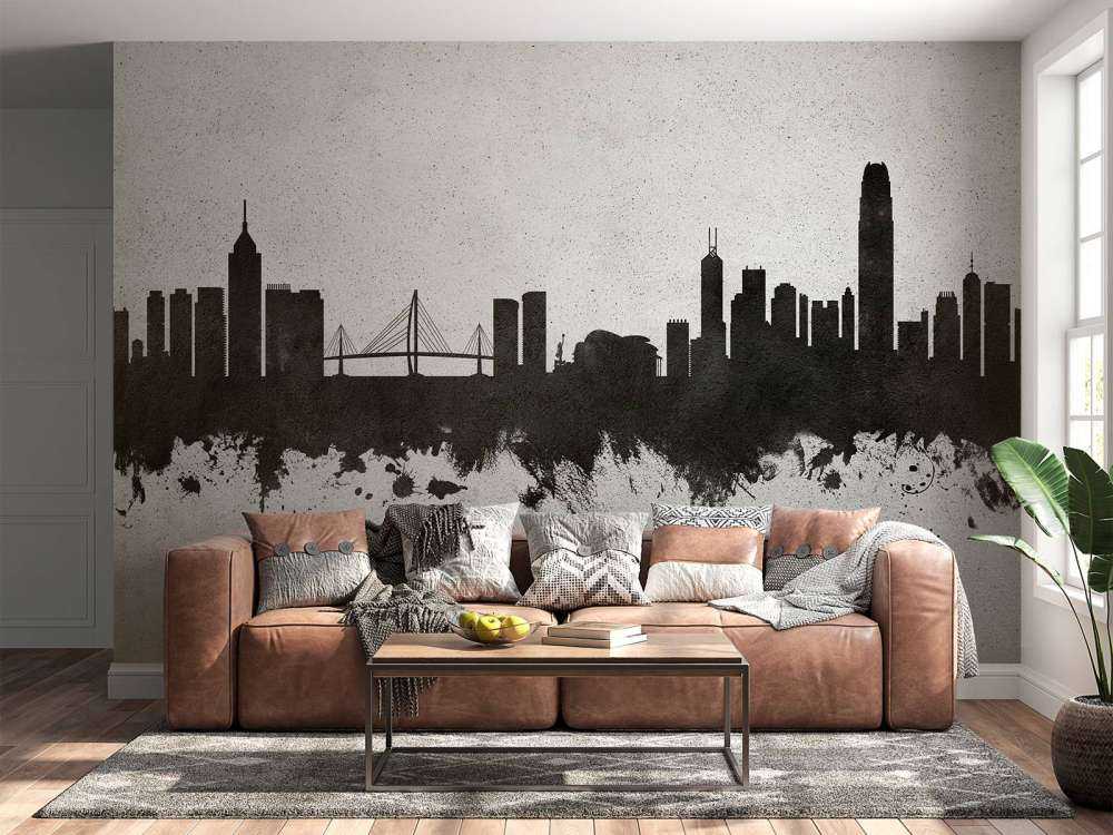 Waterverf skyline, Hong Kong