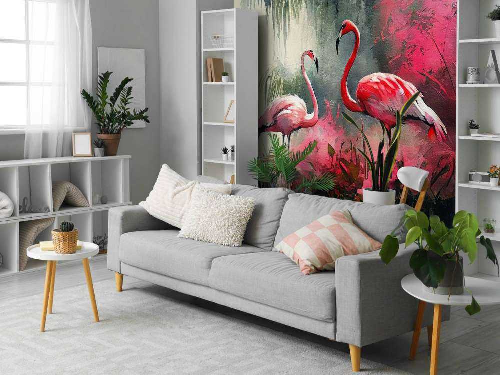 Karmijnrode Flamingo Schets